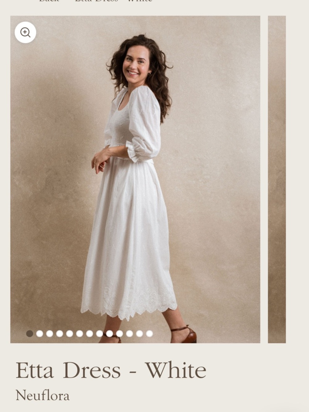 Neuflora Etta Midi Dress in White